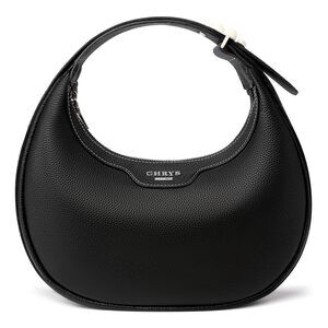 7605 Black Shoulder Handbags Leather Hobo Purses Cute Crescent Crossbody
